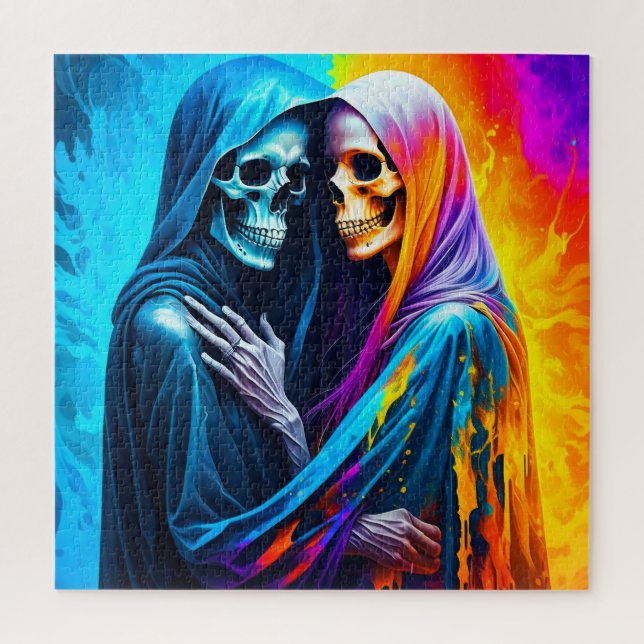 Puzzle Skeletons enveloppés dans un arc-en-ciel (Vertical)