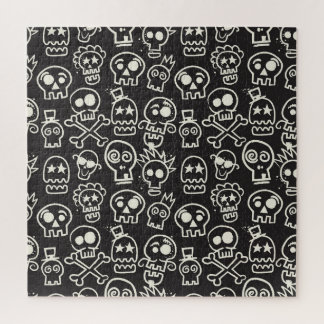 Puzzle Sketchchy noir crâne papier peint sans couleur