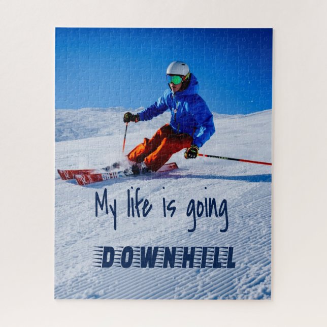 Puzzle Ski de descente Funny Motivational Snow Ski (Vertical)