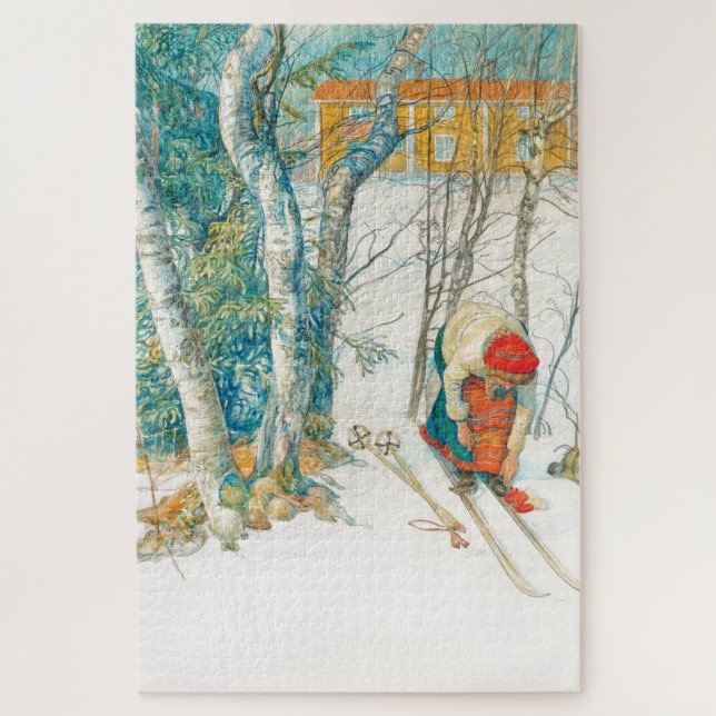 Puzzle Ski d'hiver par Carl Larsson (Vertical)