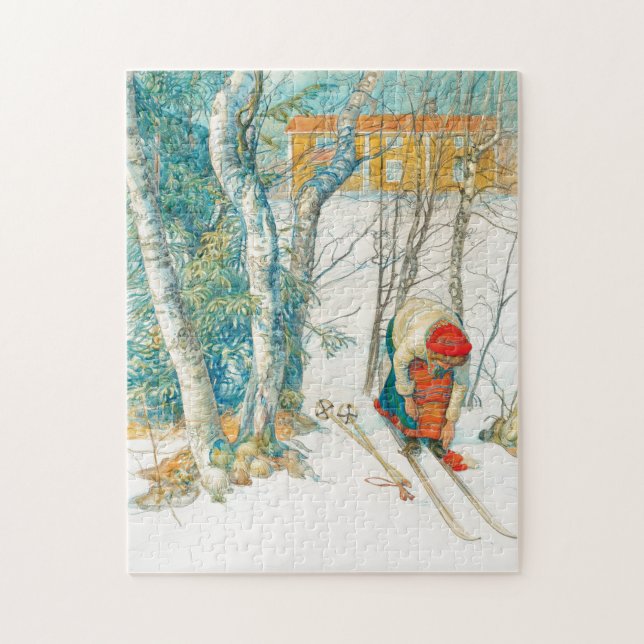 Puzzle Ski d'hiver par Carl Larsson (Vertical)