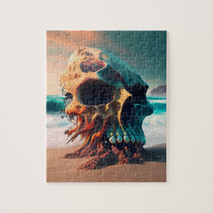 Puzzle Skull on the beach