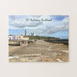 Puzzle Skyline de St Andrews, Fife, Écosse avec quai