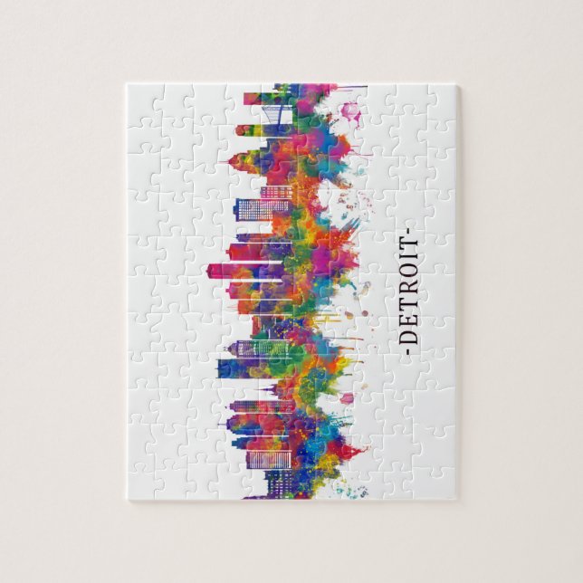 Puzzle Skyline Detroit Michigan (Vertical)