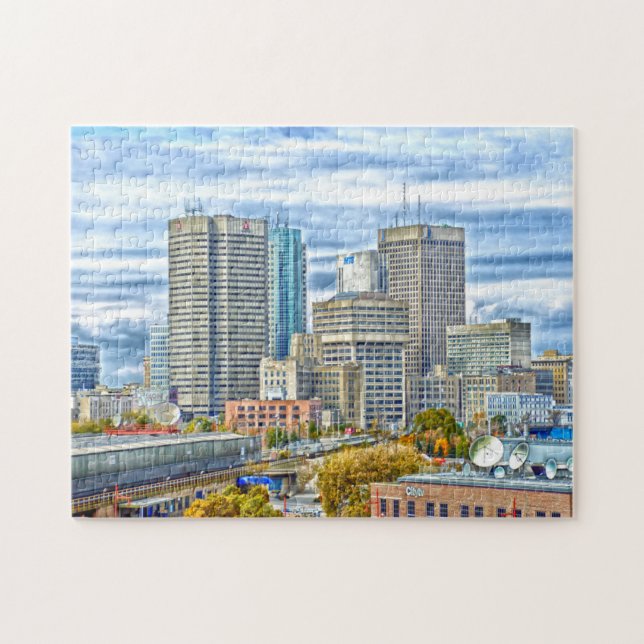 Puzzle Skyline Winnipeg Canada. (Horizontal)