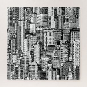 Puzzle Skyscraper City Texture Isométrique sans fil