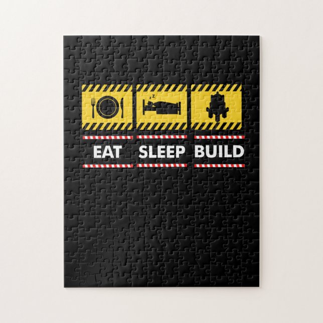 Puzzle Sleep Eat Build Repeat Building (Vertical)