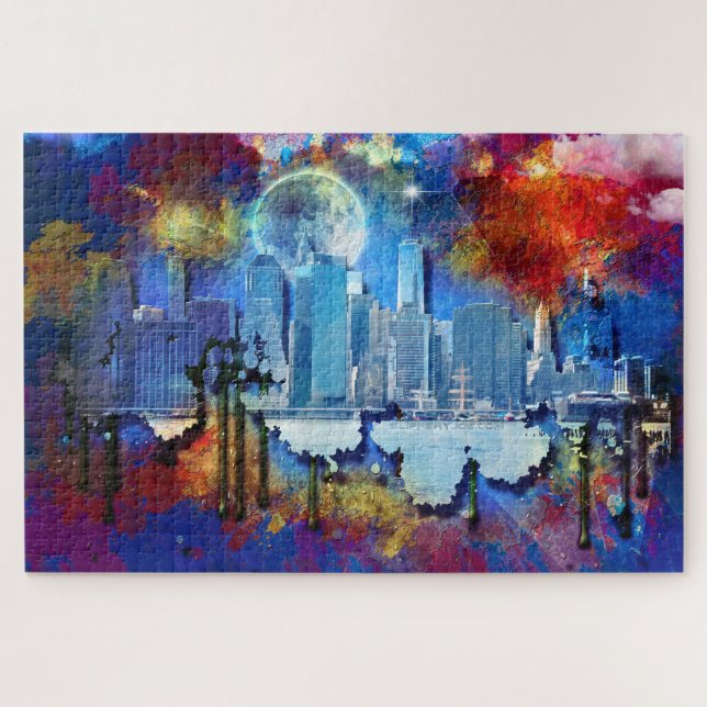 Puzzle SlipperyJoe NYC graffiti lue entourée tourbillon (Horizontal)