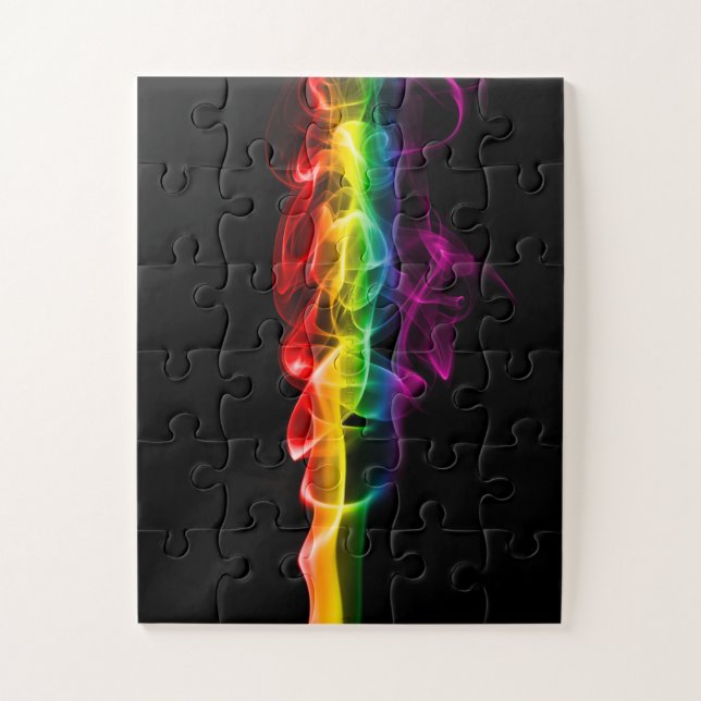 Puzzle SlipperyJoe's fumée vif arc-en-ciel célébré (Vertical)