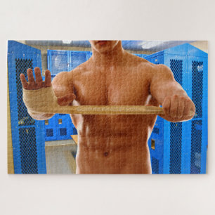Puzzle SlipperyJoe's musculaire homme cheminée 6 pack gym