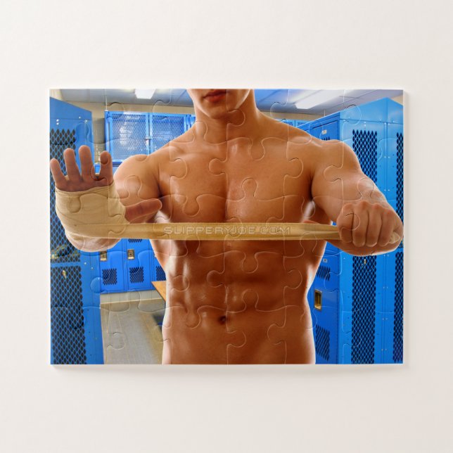 Puzzle SlipperyJoe's musculaire homme cheminée 6 pack gym (Horizontal)