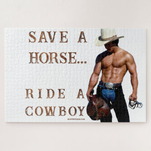Puzzle SlipperyJoe's save horse ride paille cowboy casque