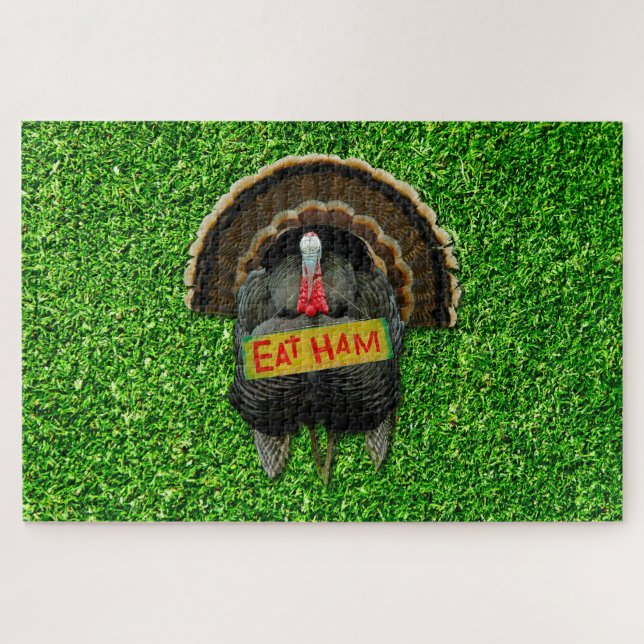 Puzzle SlipperyJoe's Thanksgiving turkey grass manger du  (Horizontal)