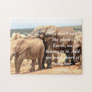 Puzzle Slogan personnalisé/Repos d'éléphant de conservati