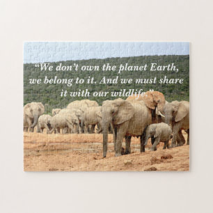 Puzzle Slogan personnalisé/Troupe d'éléphants de conserva