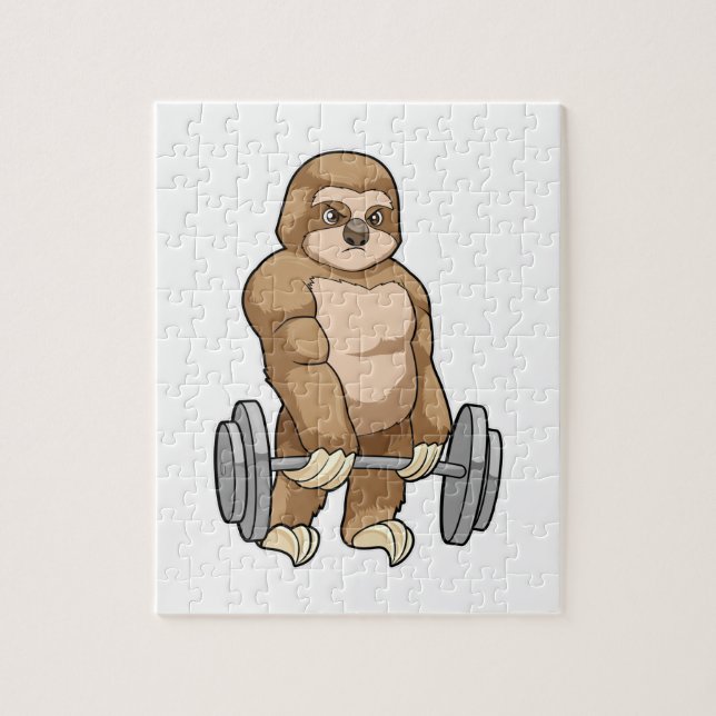 Puzzle Sloth au Bodybuilding avec Barbell (Vertical)