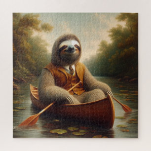 Puzzle Sloth Dans Un Canoë