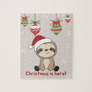 Puzzle Sloth Noël Neige Hiver Animaux Fentes Jigsaw