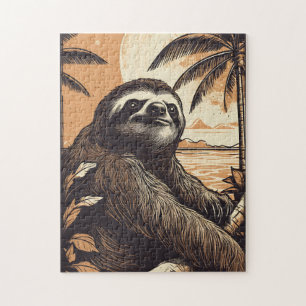 Puzzle Sloth sur une plage tropicale