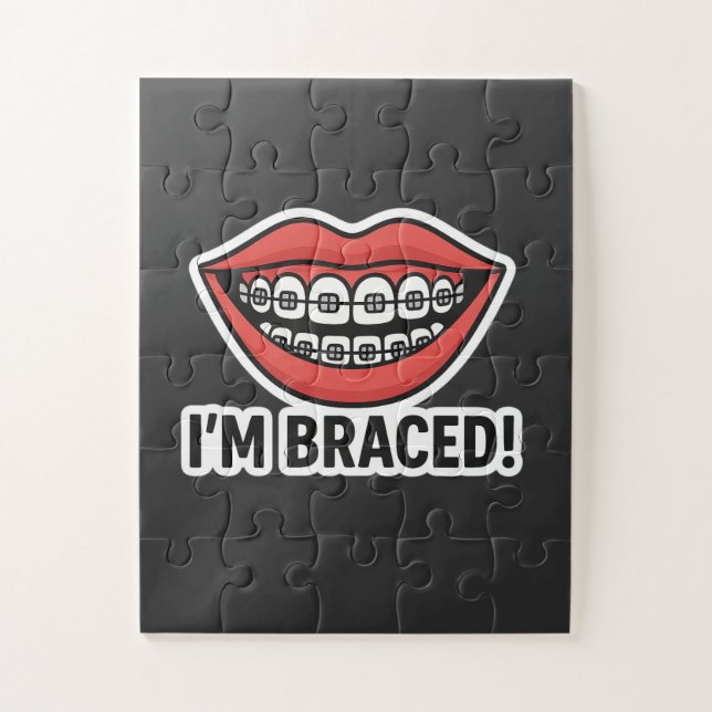 Puzzle Smiley Brace Sticker amusant - Lèvres colorées (Vertical)