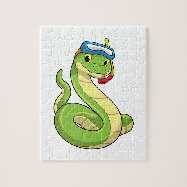 Puzzle Snake as Diver wirth Snorkel (Vertical)