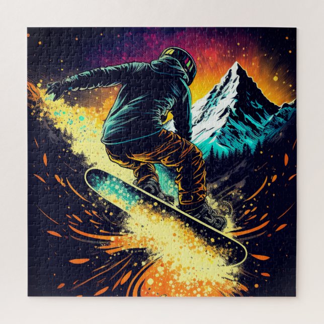 Puzzle Snowboard Sports d'hiver Montagnes (Vertical)