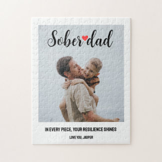 Puzzle Sober Support Papa Cadeau Photo personnalisée Scri