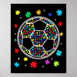 Puzzle Soccer Support Autism Awareness Men Women K Poster
