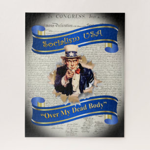 Puzzle Socialisme USA ~ "Over My Dead Body" ~ Oncle Sam ~