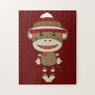 Puzzle Sock Monkey Retro Family Fun Game