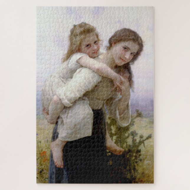 Puzzle Soeur aînée donnant à la soeur plus jeune Ride de  (Vertical)