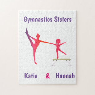Puzzle Soeurs de gymnastique Nom personnalisé