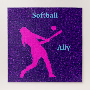 Puzzle Softball Purple Parties scintillant Girls Jigsaw P