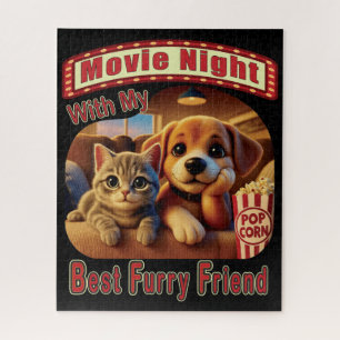 Puzzle Soirée Cinéma - Meilleur Ami à Fourrure - Chat et