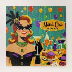 Puzzle Soirée Cocktail Martini Mardi Gras Rétro 50