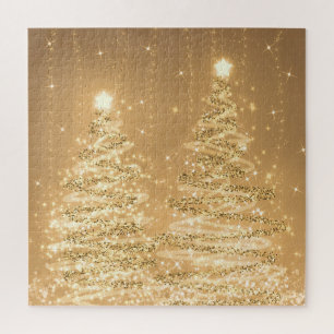 Puzzle Soirée de Noël Élégante Étincelante Arbres étincel