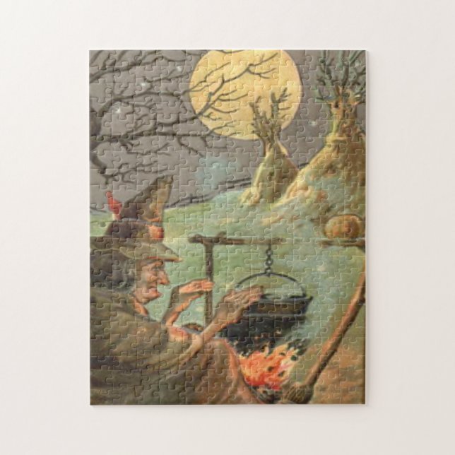 Puzzle Soirée de Pleine lune de la sorcière Cauldron (Vertical)