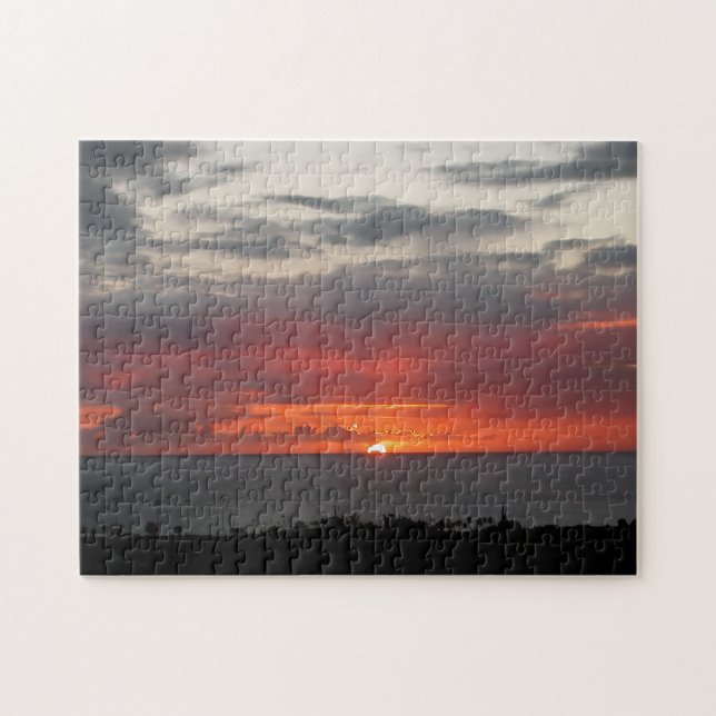 Puzzle Soirée du coucher du soleil tropical Océan bleu Na (Horizontal)