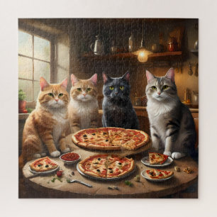 Puzzle Soirée Pizza Chat,