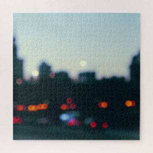 Puzzle Soirée Varsovie : Silhouette du paysage urbain flo