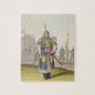 Puzzle Soldat chinois dans la pleine robe de bataille,