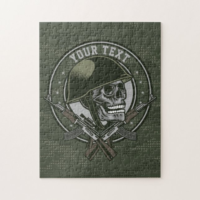 Puzzle Soldat de Camo militaire personnalisé : crâne et a (Vertical)