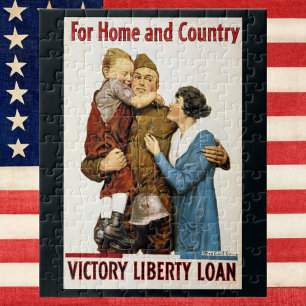 Puzzle Soldat patriotique vintage pour le prêt pour la li