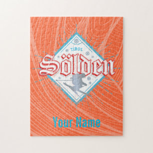 Puzzle Solden Tirol Retro Skier Vintage Ski Vacances