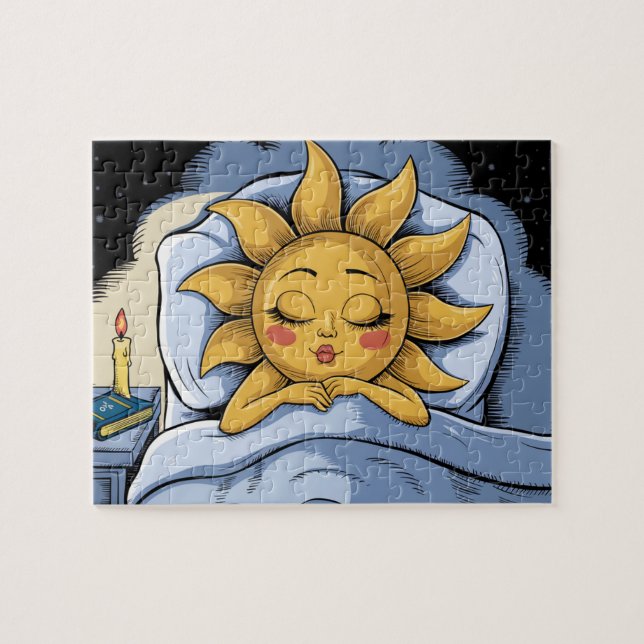 Puzzle soleil lunaire dans le lit (Horizontal)