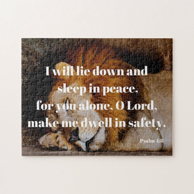 Puzzle Sommeil En Sécurité Psaume 4 Verset Bible (Horizontal)