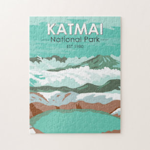 Puzzle Sommet du parc national Katmai Crater Lake Alaska
