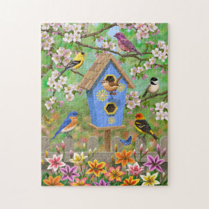 Puzzle Songbirds Lily Garden Birdhouse