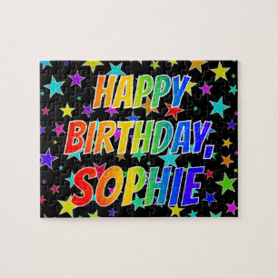 Puzzle "SOPHIE" Prénom, amusant "HEUREUX ANNIVERSAIRE"