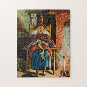 Puzzle Sorcière à la cheminée